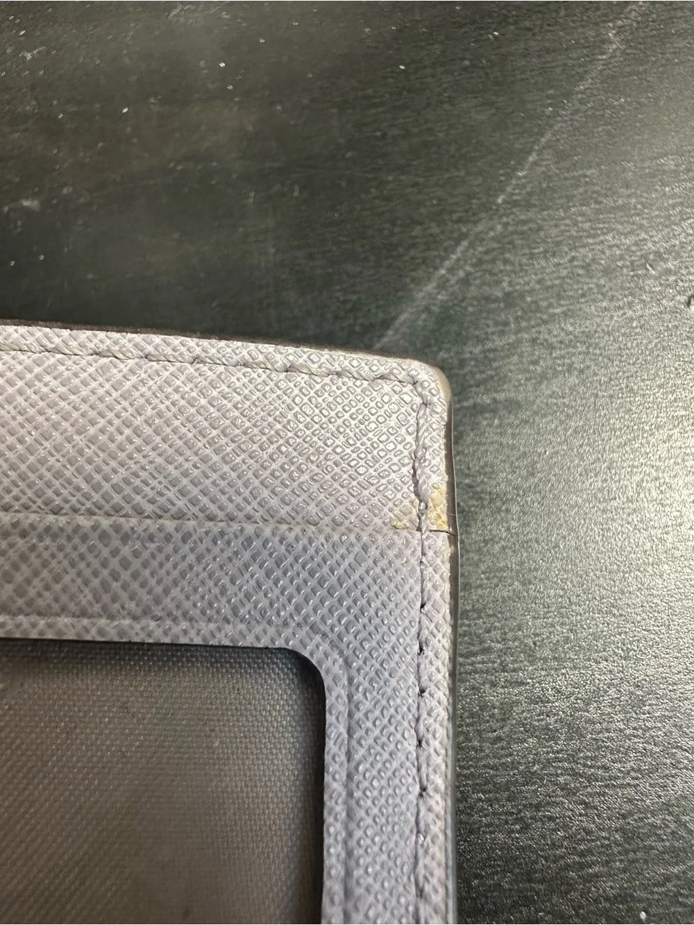 Michael Kors light purple gray Leather Card Case
